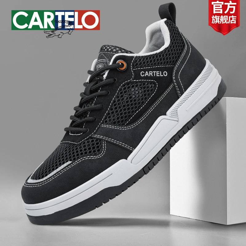 卡帝乐鳄鱼2025秋冬男士网面透气运动休闲鞋轻便低帮潮流百搭板鞋