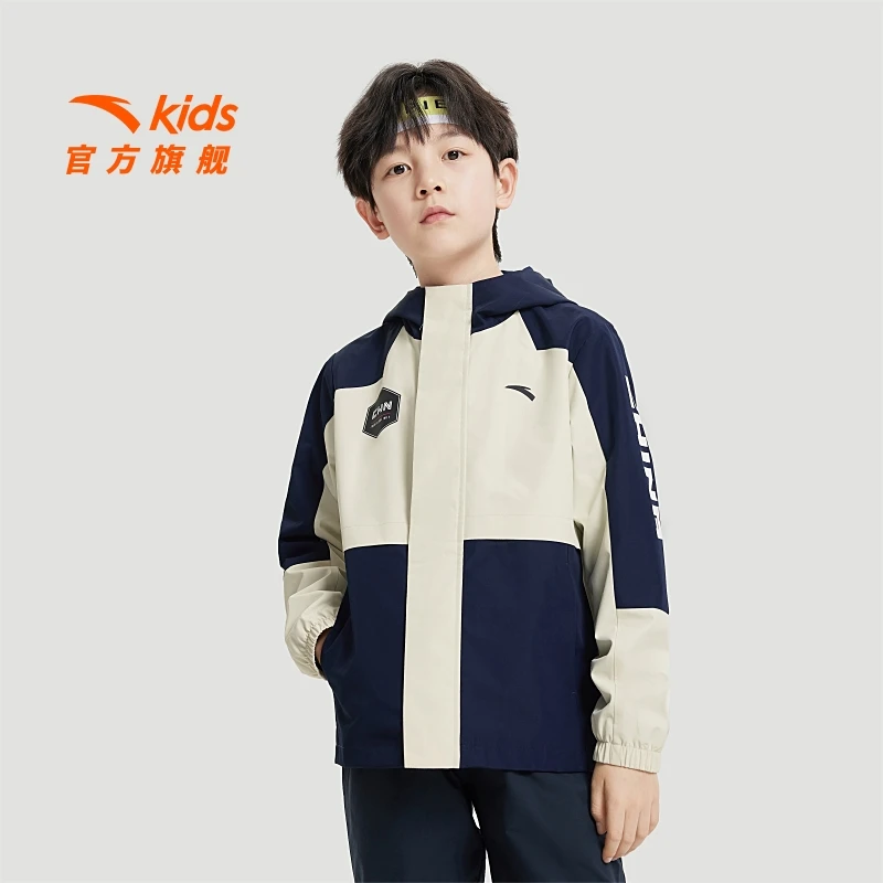 安踏儿童男童运动上衣2025秋季新款透气舒适青少年三防运动薄外套