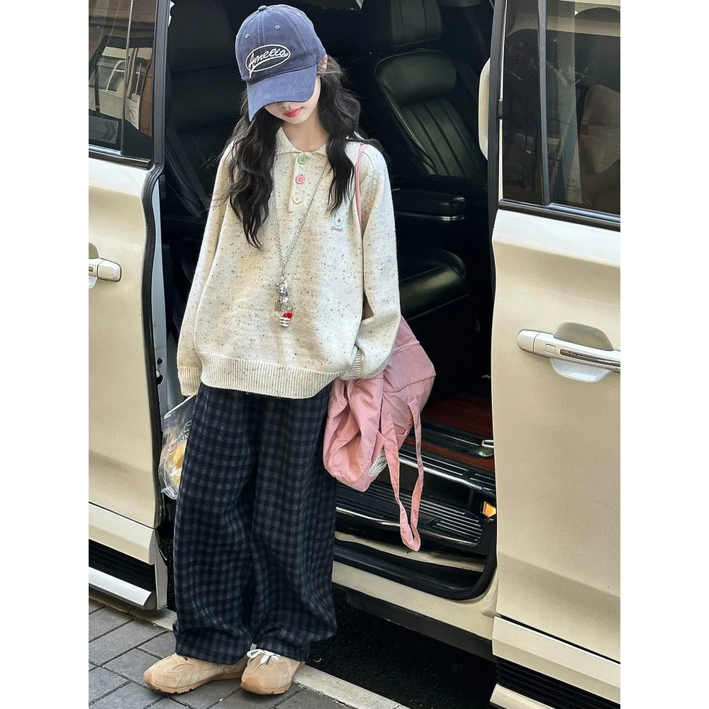 女童彩点毛衣外套春秋装2025新款大童装儿童秋季洋气加厚针织上衣