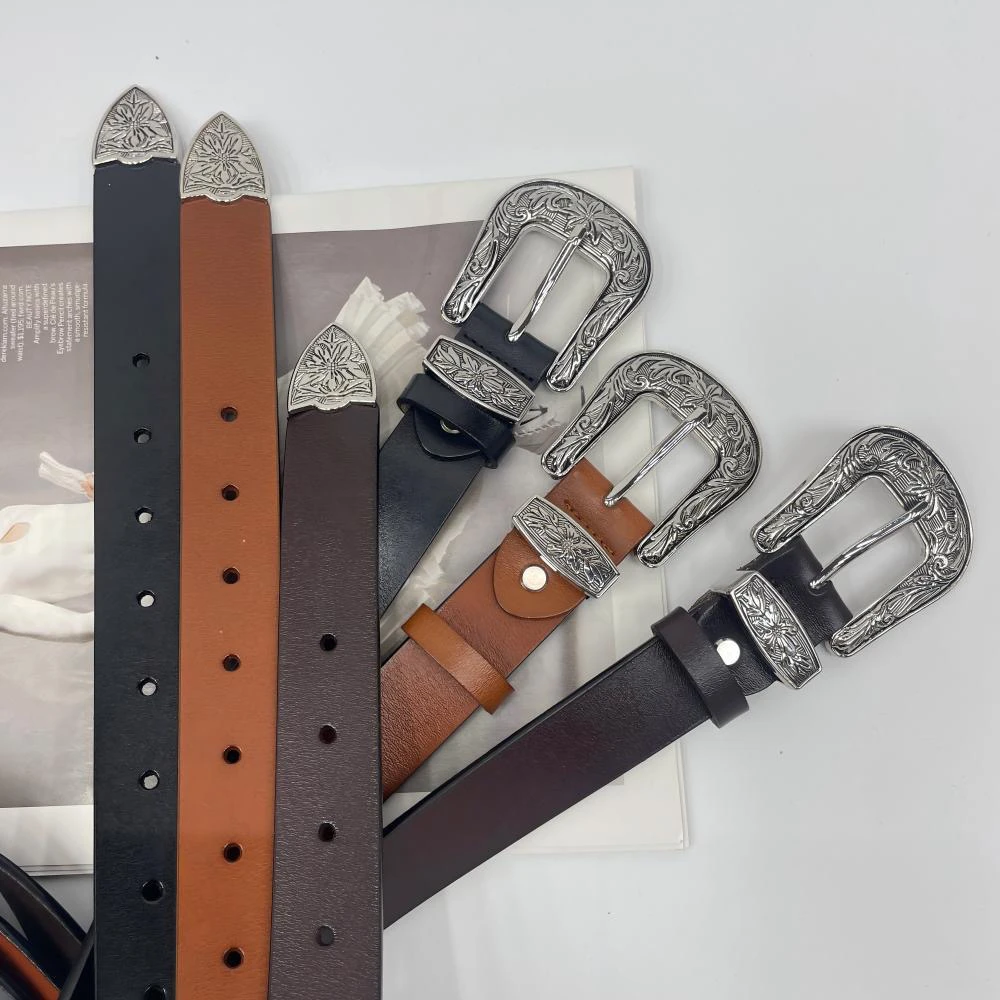 简约百搭腰带皮带复古清凉感通勤风牛皮腰带015