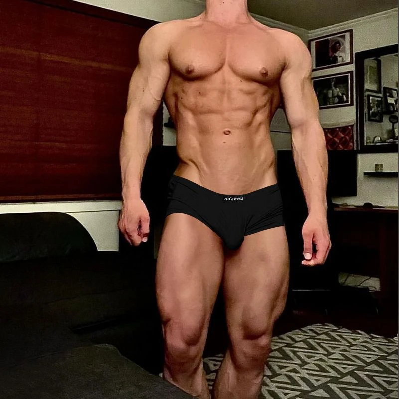 运动健身单层裆布学生男士内裤平角裤低腰莫代尔跑步登山舒适潮流