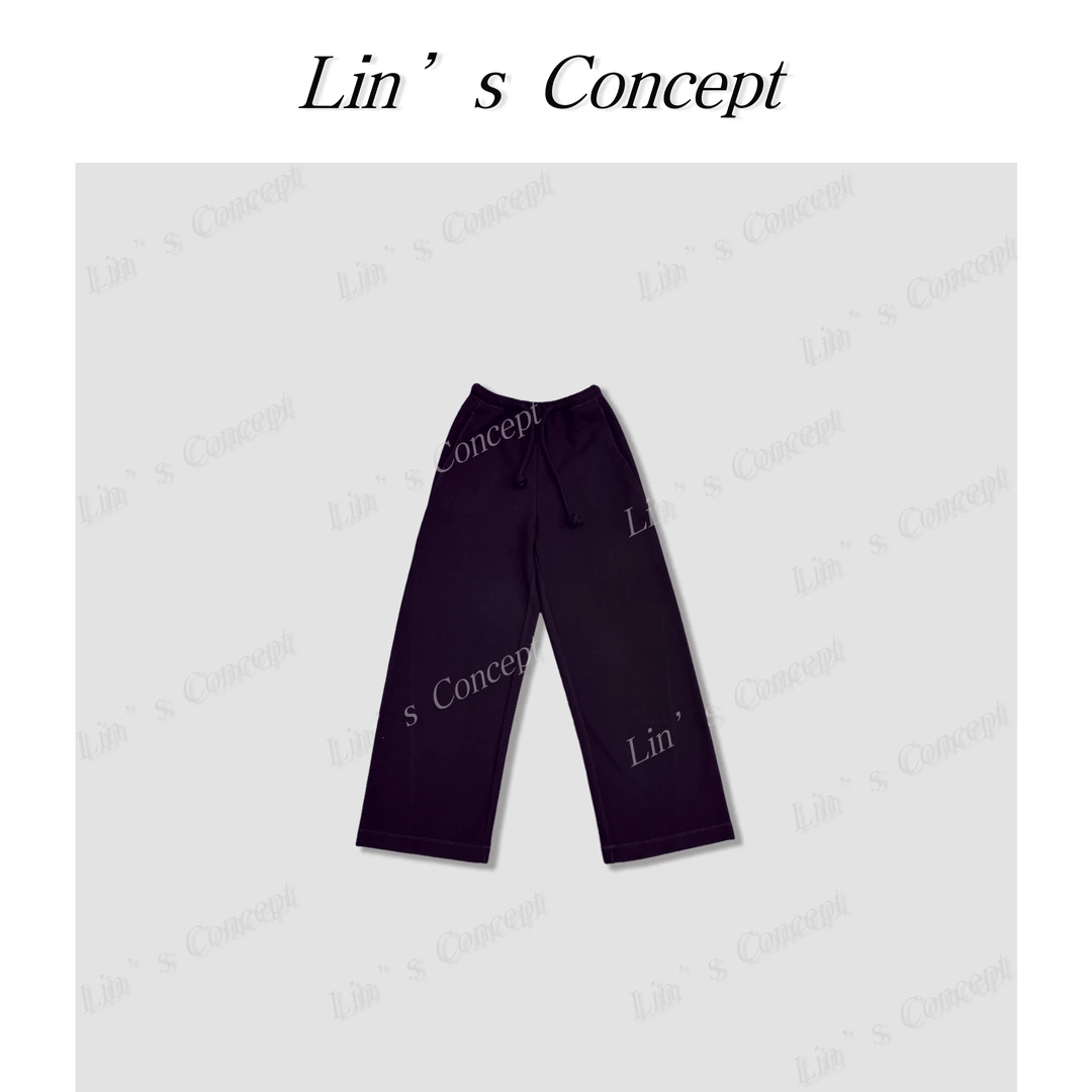 【Lin's concept】极简设计师款斜纹肌理感抽绳休闲裤 DL2404668