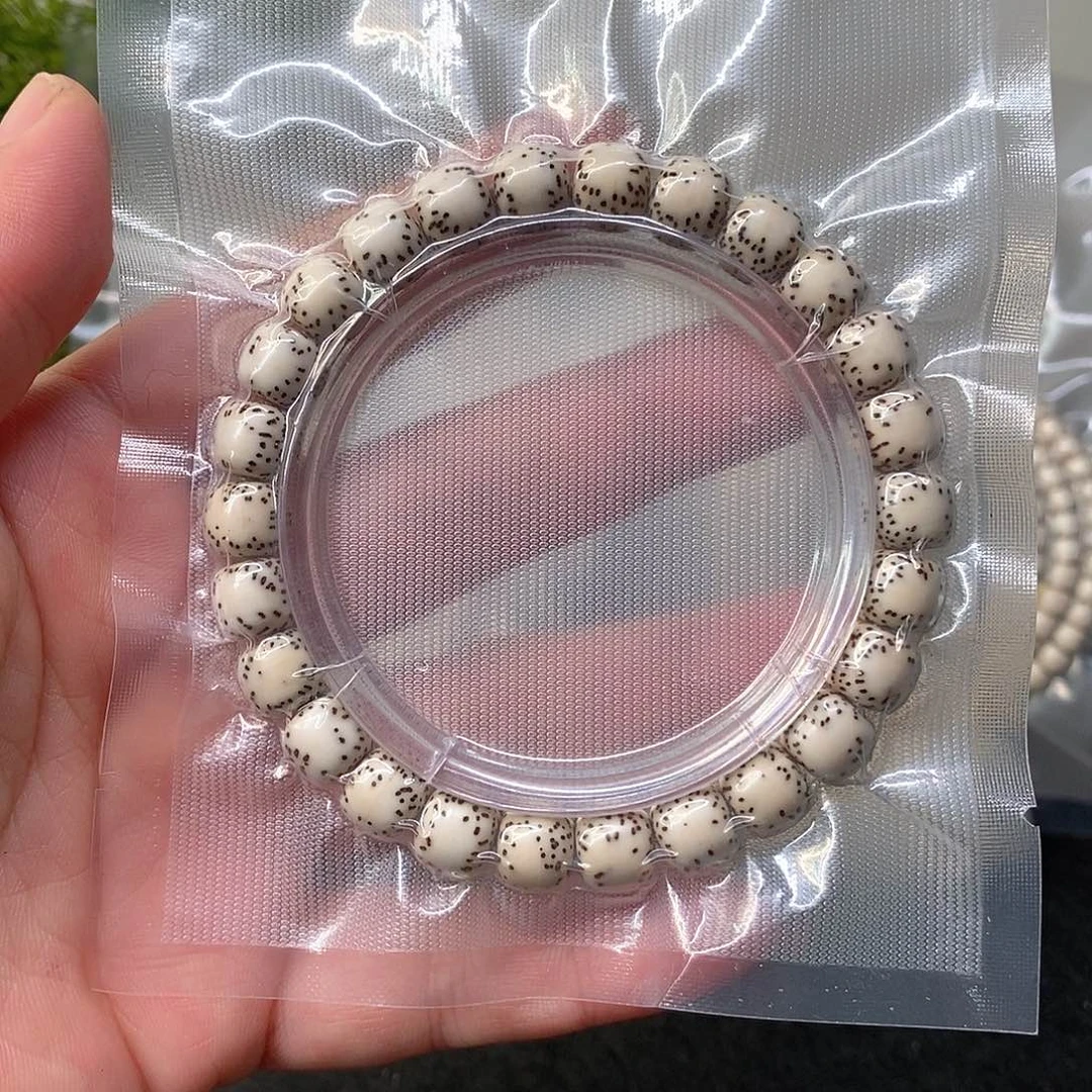 星月菩提手串原白侧留白9*8单