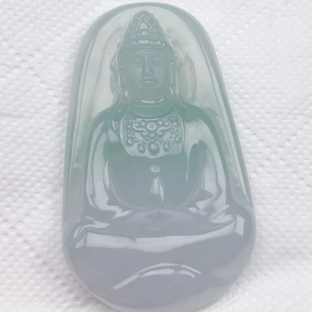 翡翠未镶嵌颈饰观音