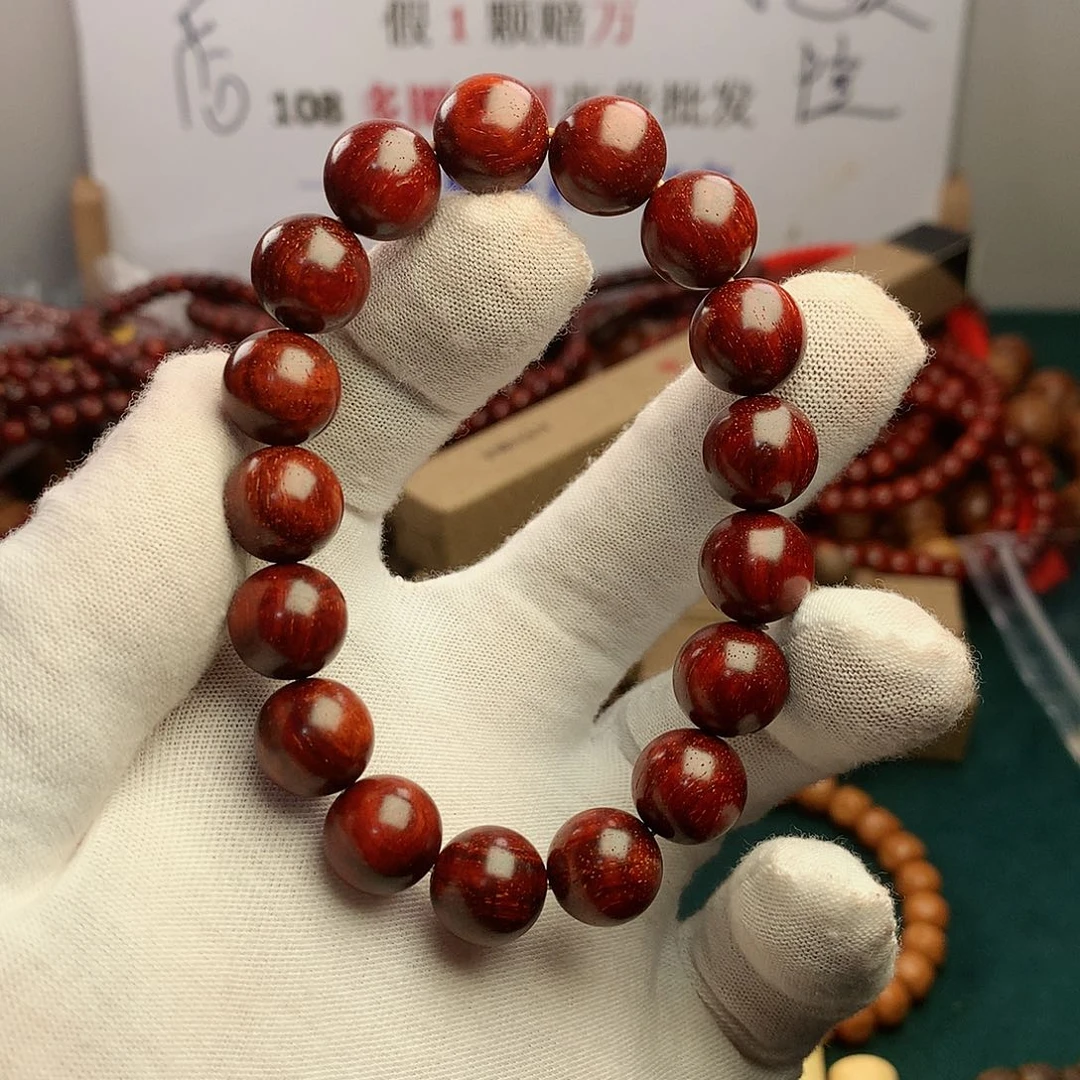 喜***乐檀香紫檀（小叶紫檀）手串/手链12水波金星原汁原味无胶无蜡