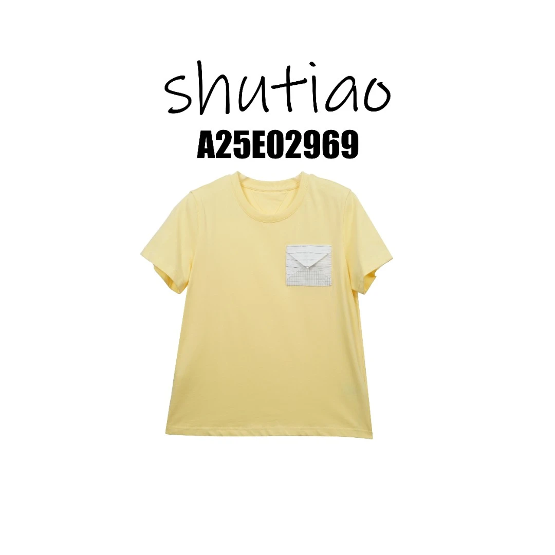 【SHUTIAO】2025夏季：新款小众设计款T恤A25E02969