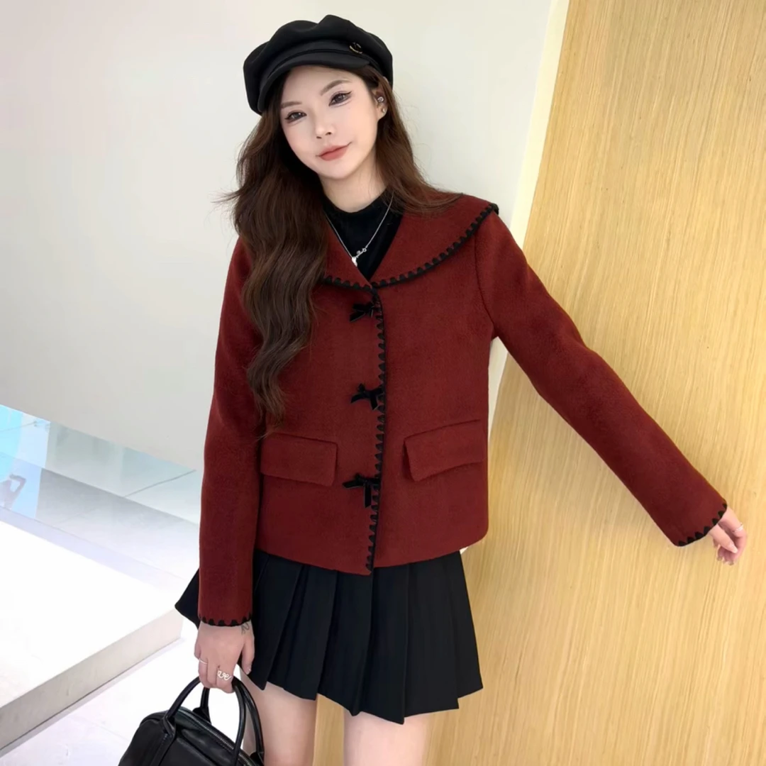 #7139小香风羊毛呢外套女短款秋冬新款法式