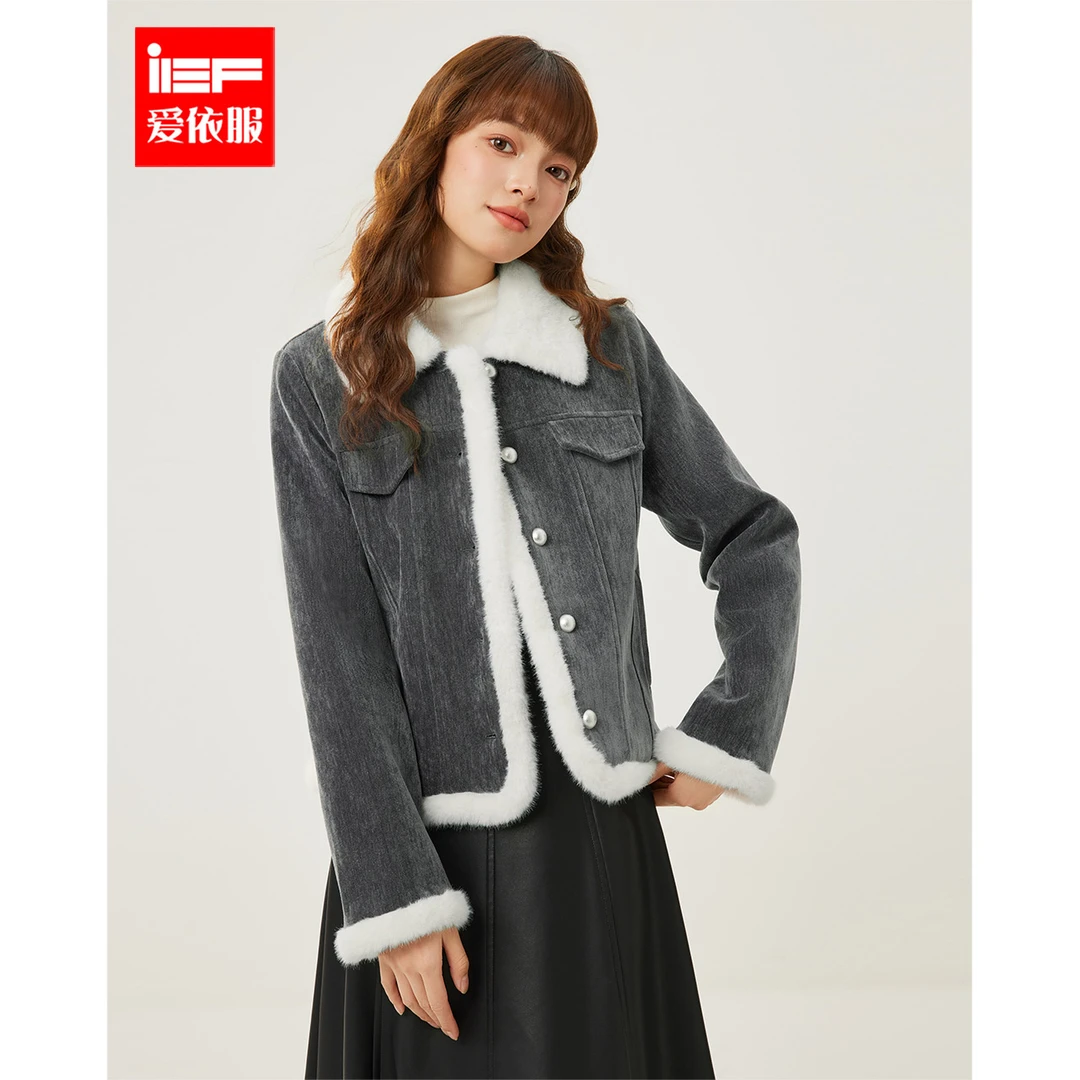 IEF/爱依服2025冬季新款法式时尚简约高级感通勤百搭夹棉保暖外套