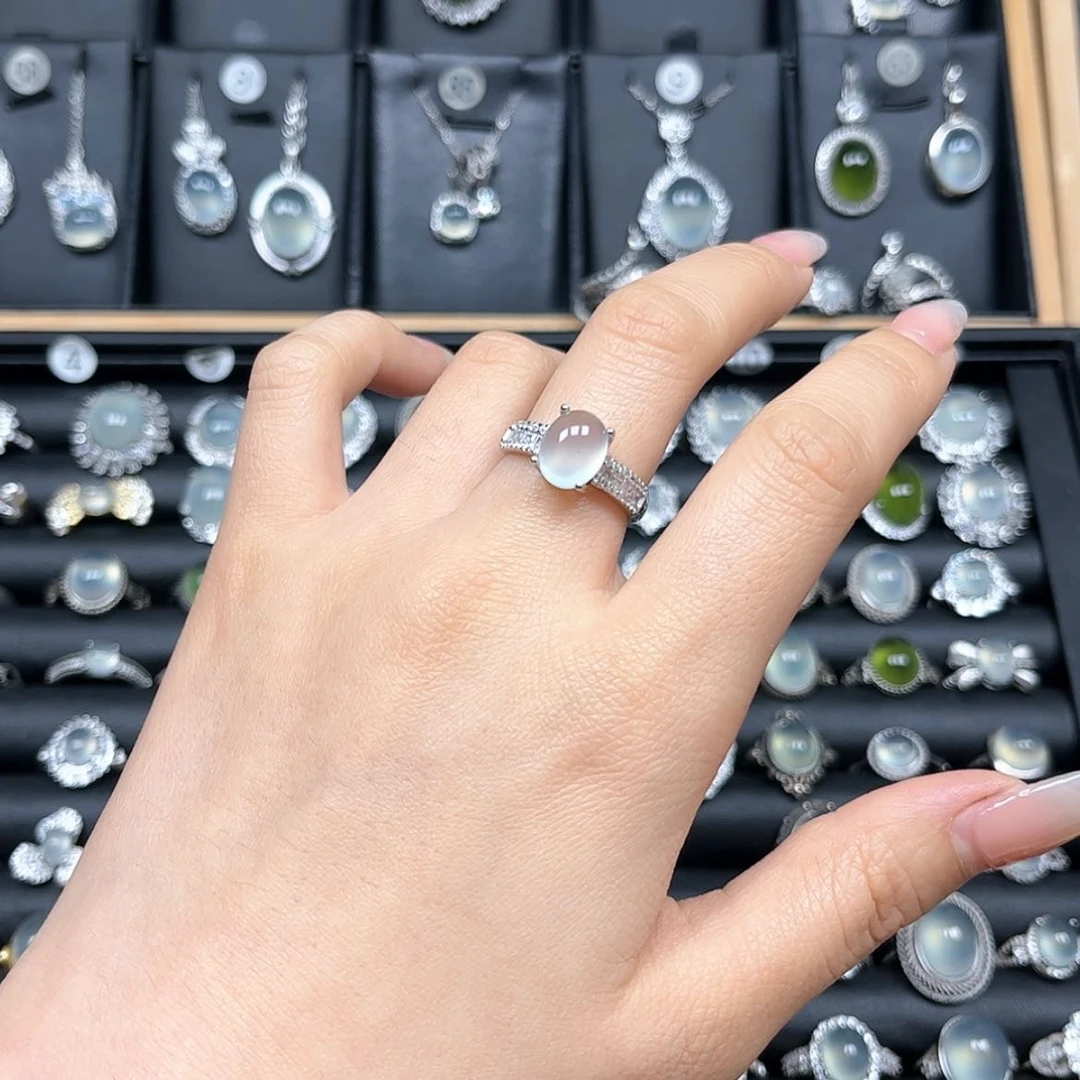 【闪购商品】岫玉戒指银S925镶嵌y****g