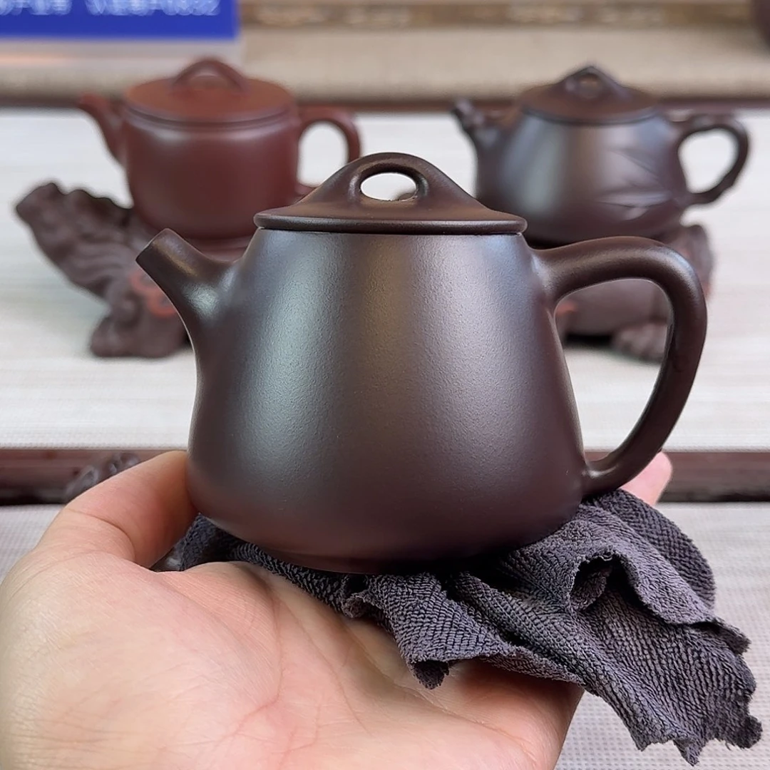 紫砂茶壶220cc老紫泥高石瓢