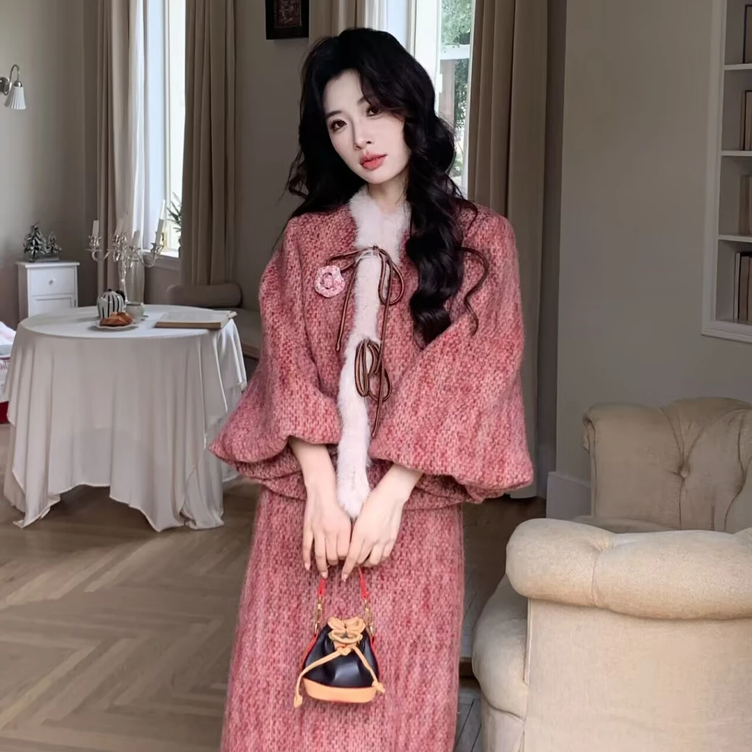 甜心教主羽绒套装女装洋气时尚休闲小众老钱风