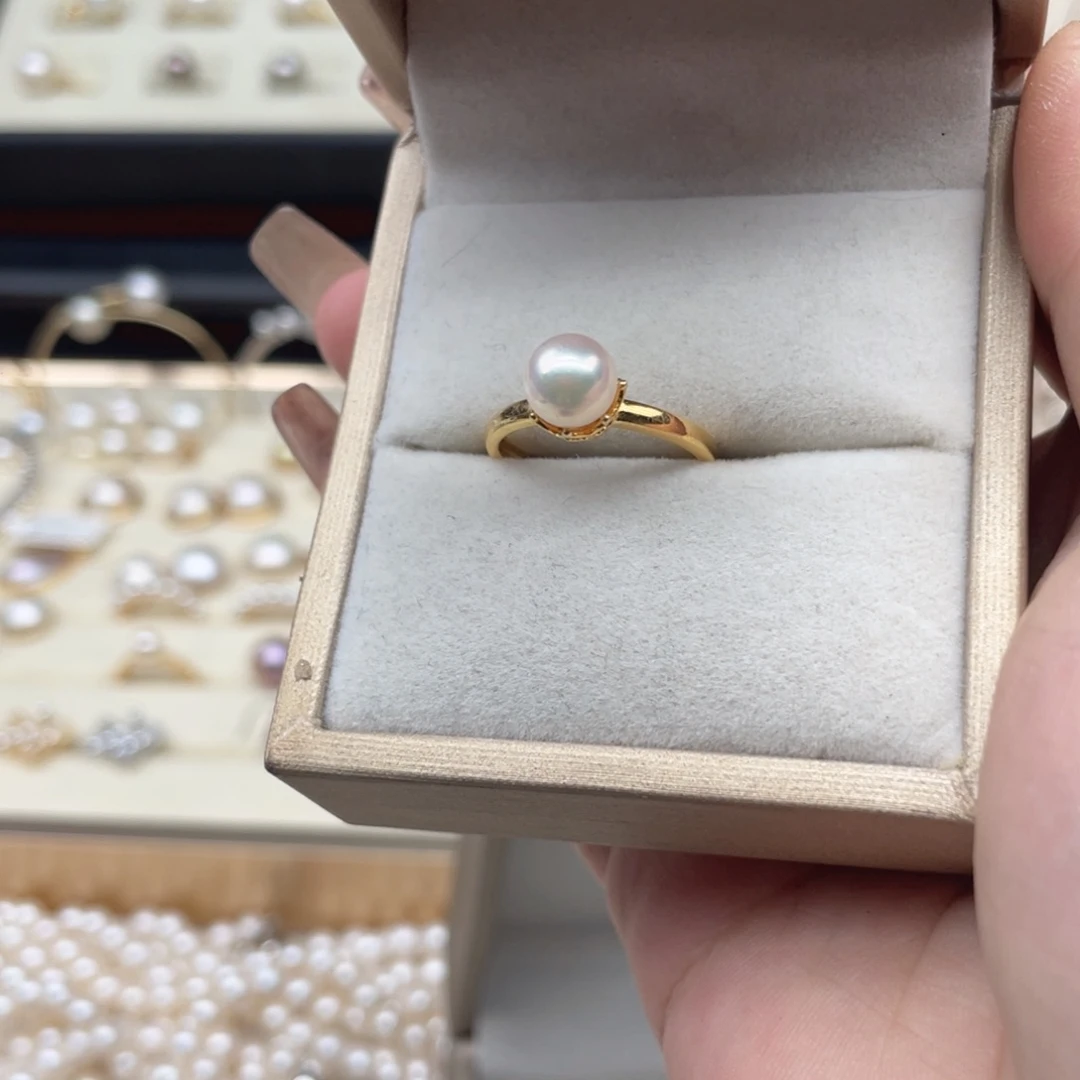 海水珍珠戒指银S925镶嵌E84