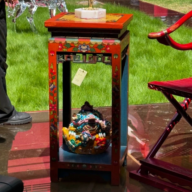 【阿坤专属】G15中式手工创意客厅复古家用木质玄关摆件落地花架