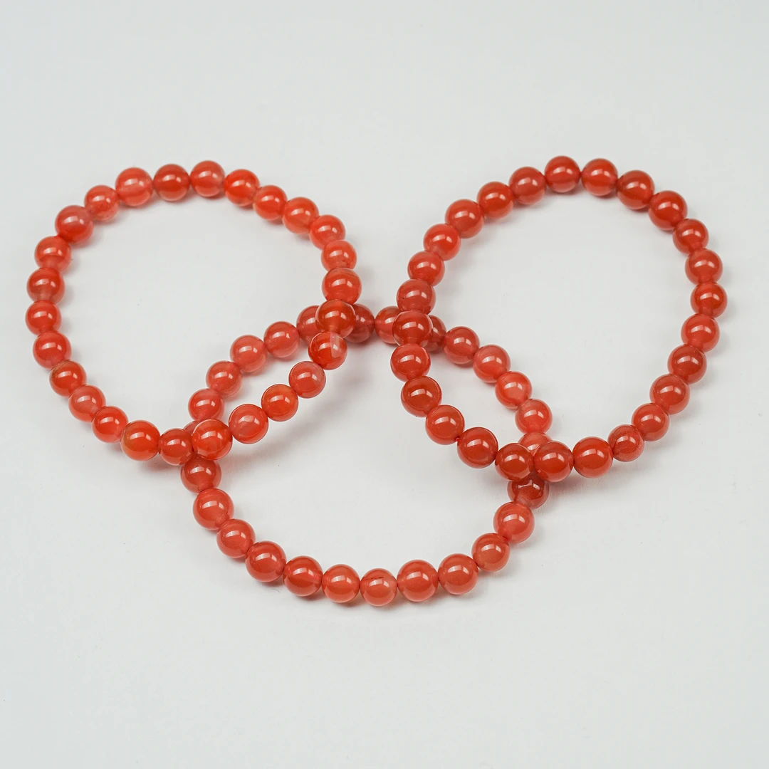 保山南红纯原矿无胶圆珠手串约7mm+ 多样性发货发其一11250501-01