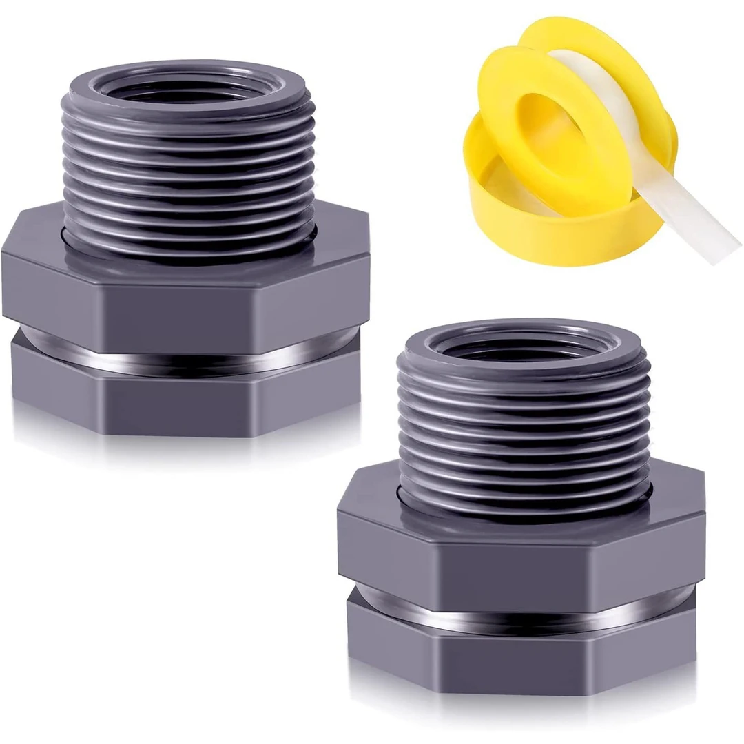 M隔板配件螺纹隔板水箱接头水族箱浴缸泳池(2件)