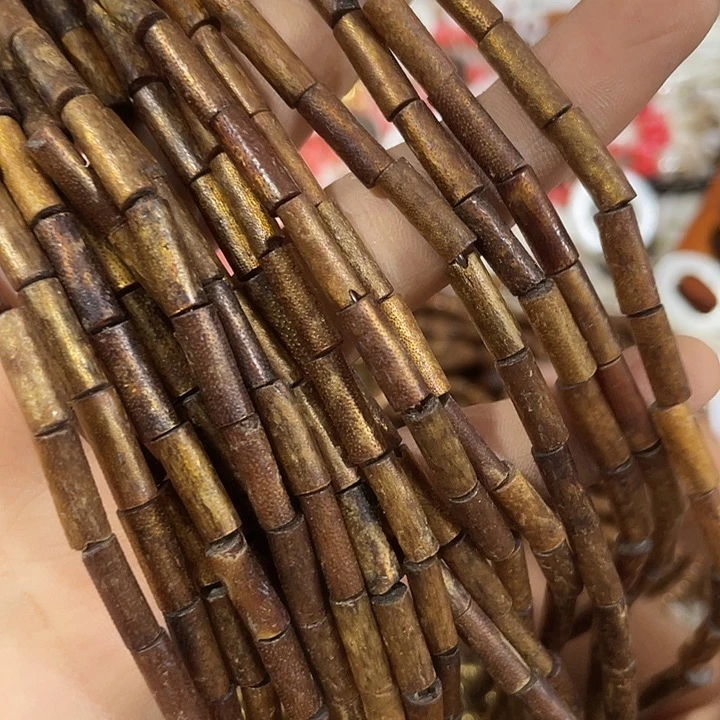 玛瑙/玉髓合金珠宝半成品一条血豆豆老枝管珠