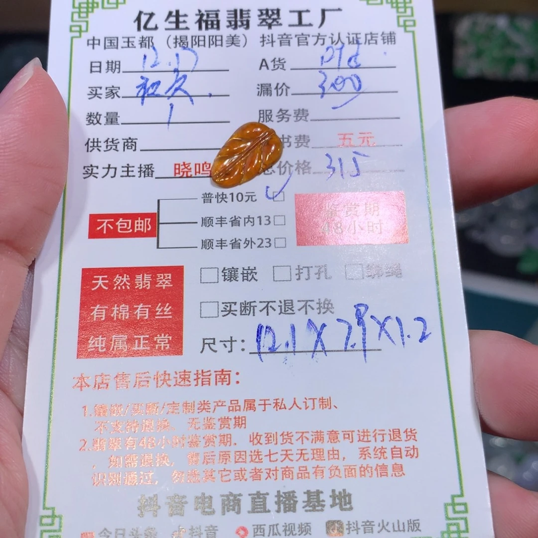 ****天翡翠未镶嵌颈饰叶子