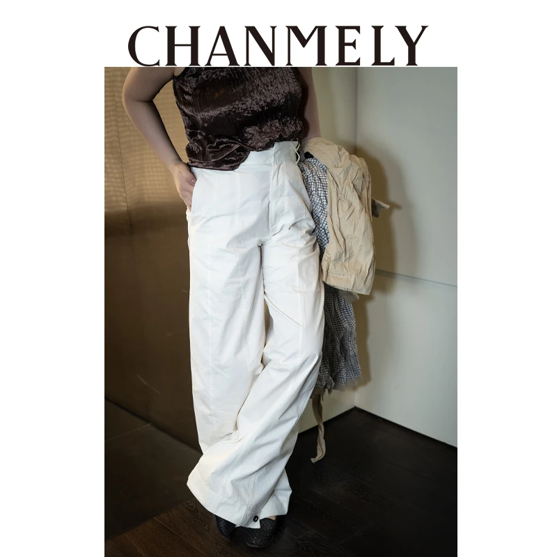 【CHANMITY】24/FW设计感高腰直筒垂感显瘦西装裤 0241030