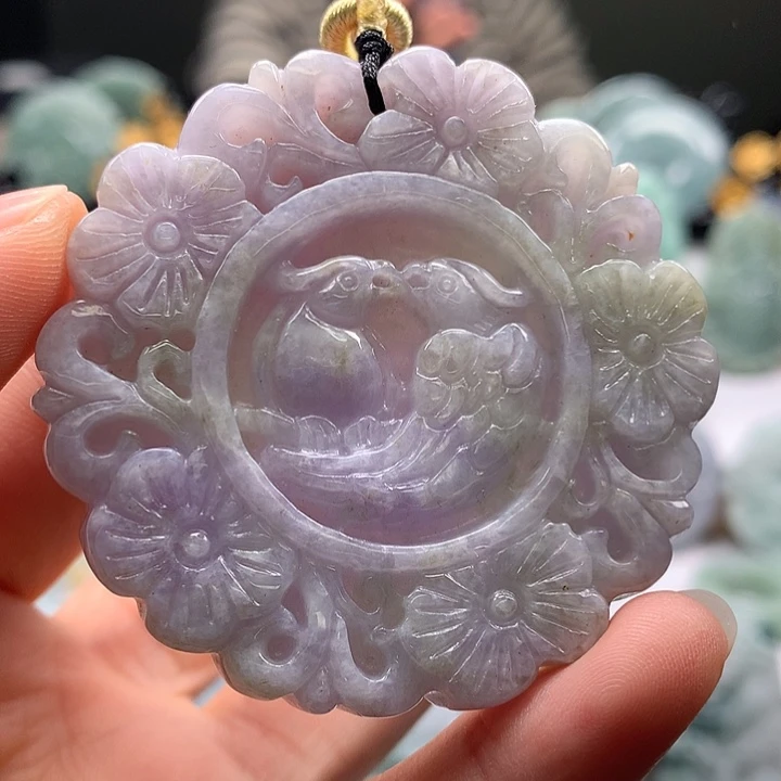 翡翠未镶嵌颈饰鸟语花香喜上眉梢福利