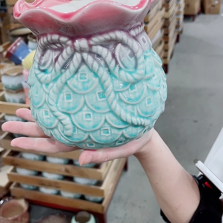 有孔，凑10元包邮陶瓷花盆发货！