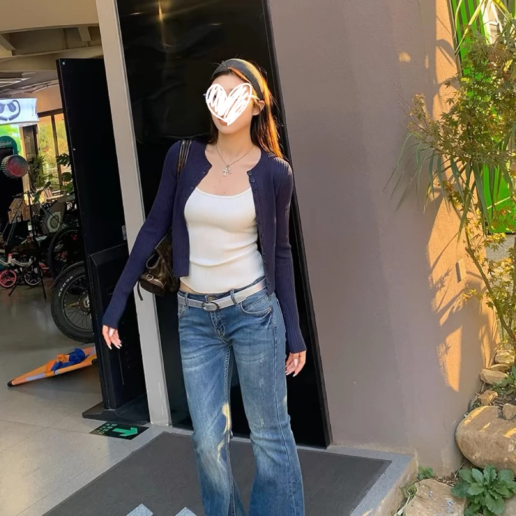 FCYSTUIDOHZJ纯欲辣妹针织吊带开衫两件套女春秋季百搭小个子修身