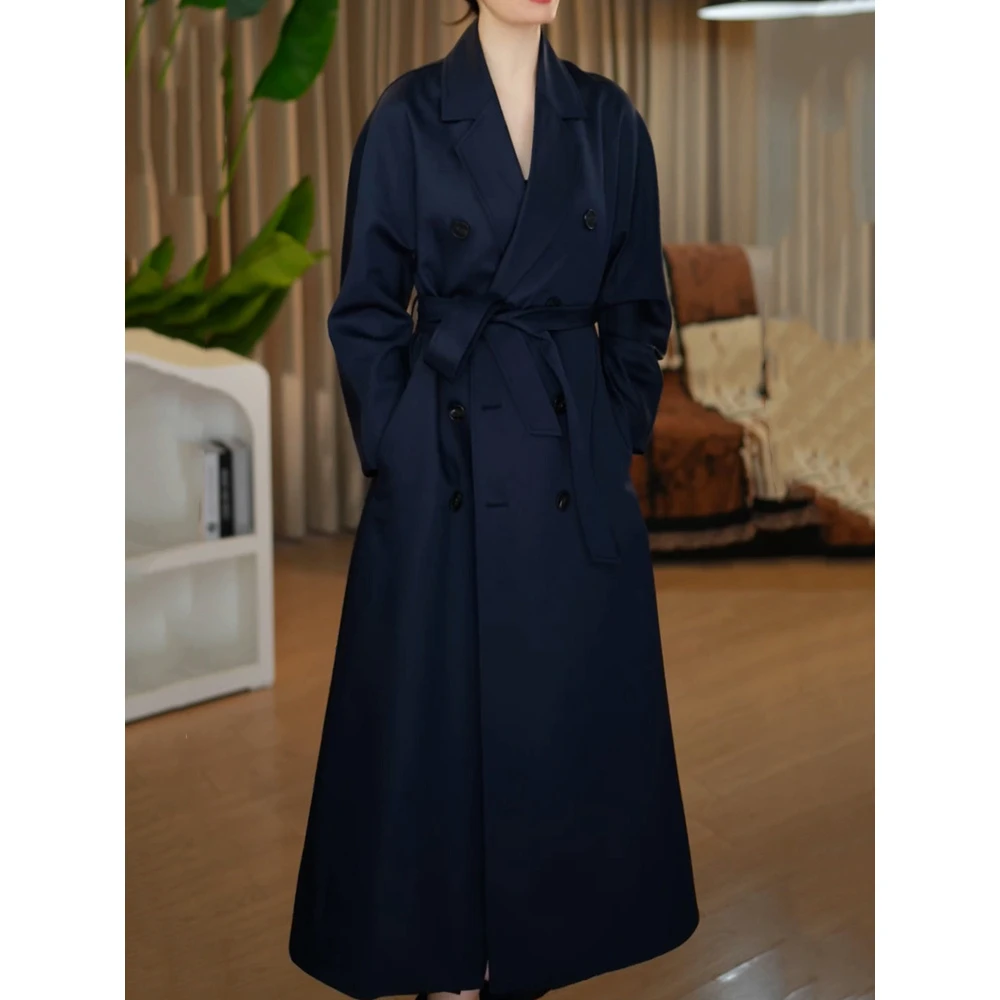 轻奢高级感通勤西装领风衣女2025秋季新款长款显瘦设计感百搭外套