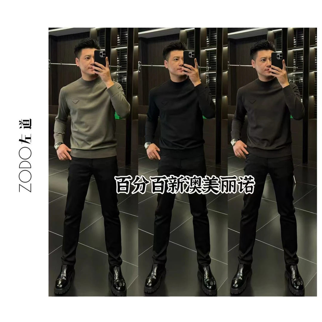 左道｜百百新奥美丽诺羊毛精工圆领长袖针织T恤195R820