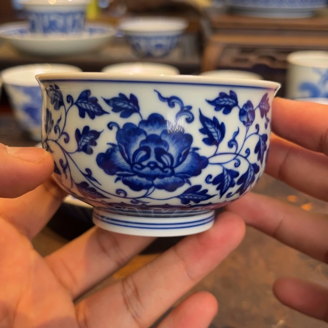青花山茶花主人杯