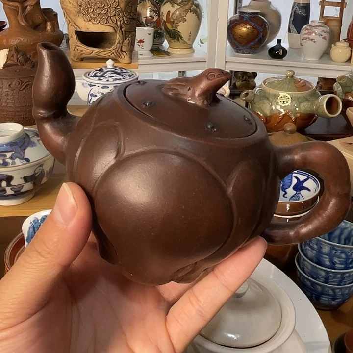 瓷片紫砂壶一个直孔的