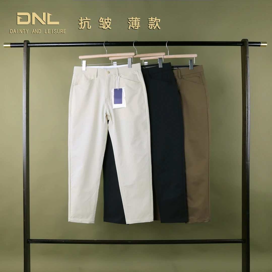 夏季薄款修身小直筒八分裤男九分裤小个子腿短男裤子抗皱休闲裤男