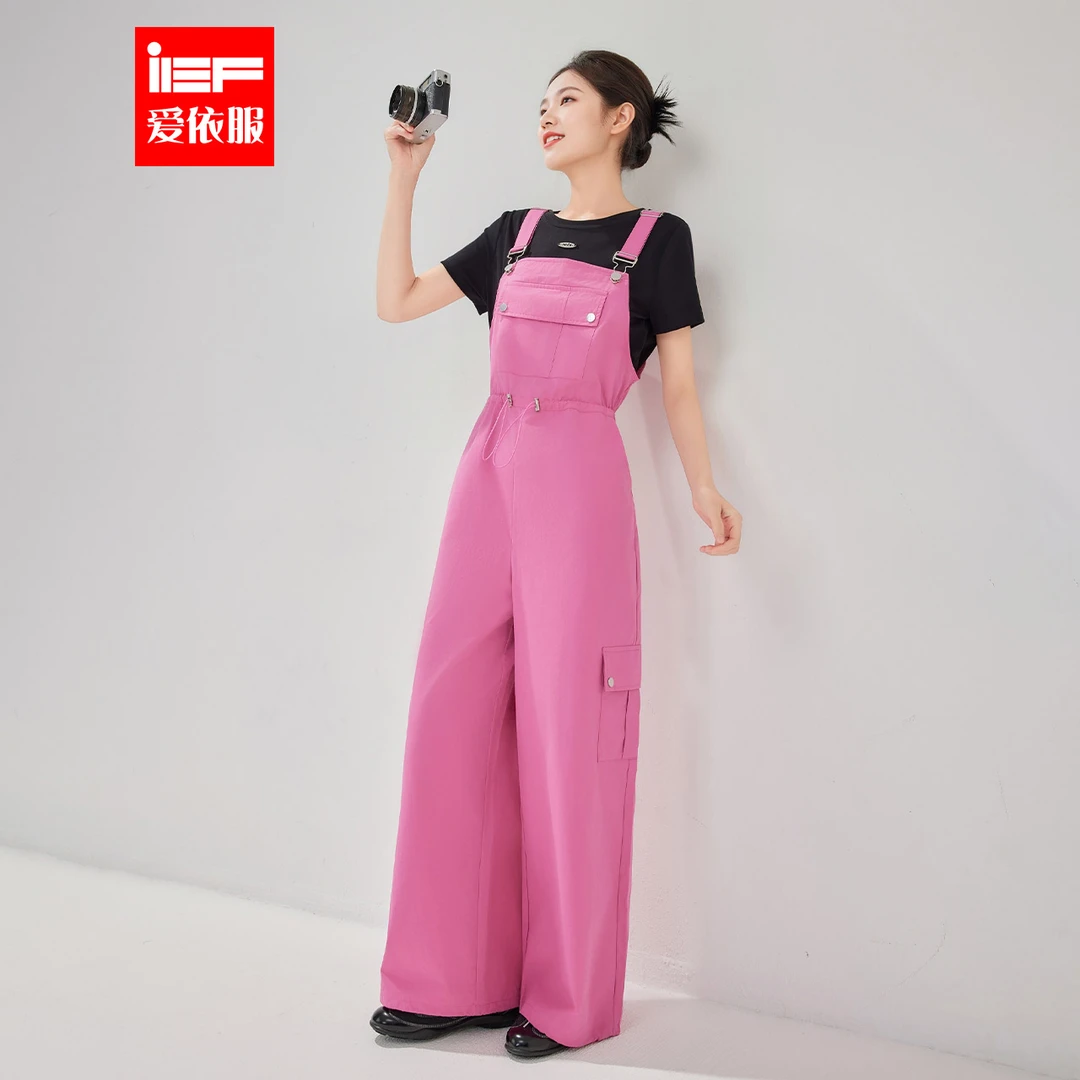 IEF/爱依服套装2025夏季新款韩版减龄休闲风通勤百搭背带裤套装