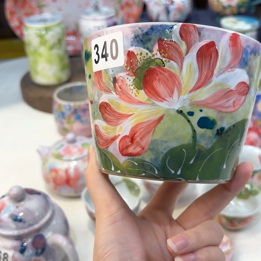 景德镇手绘高温釉下彩陶瓷茶具