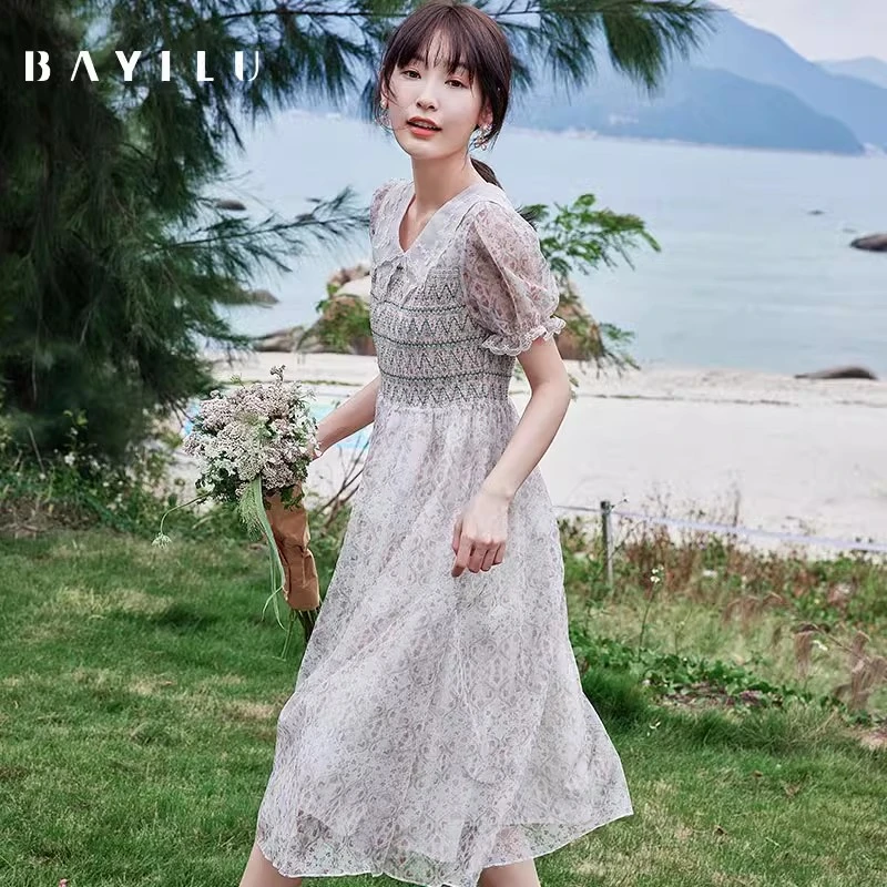 【万万】芭依璐女装夏季新款时尚连衣裙81L7098