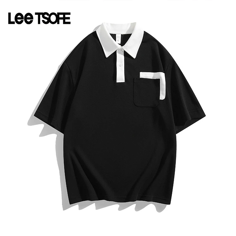 LEE TSOFE夏季POLO衫高品质爆款50棉潮牌翻领T恤衫男士休闲时尚