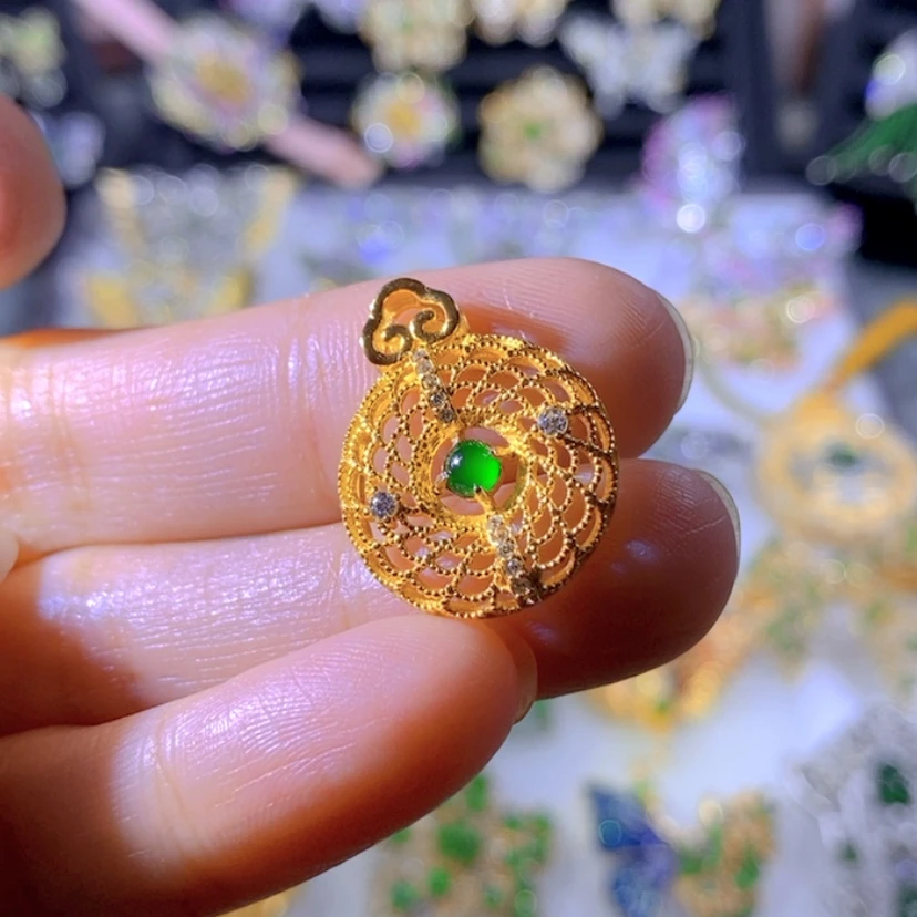 【闪购商品】银S925镶嵌把件翡翠