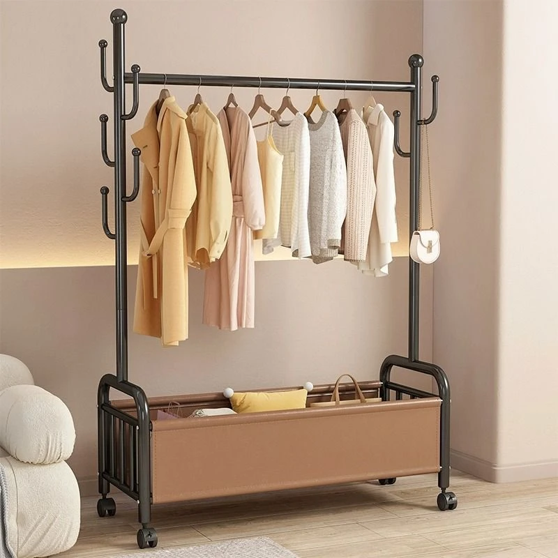 家用挂衣架落地衣帽架客厅可移动衣服架房间阳台立式衣架子晾衣架