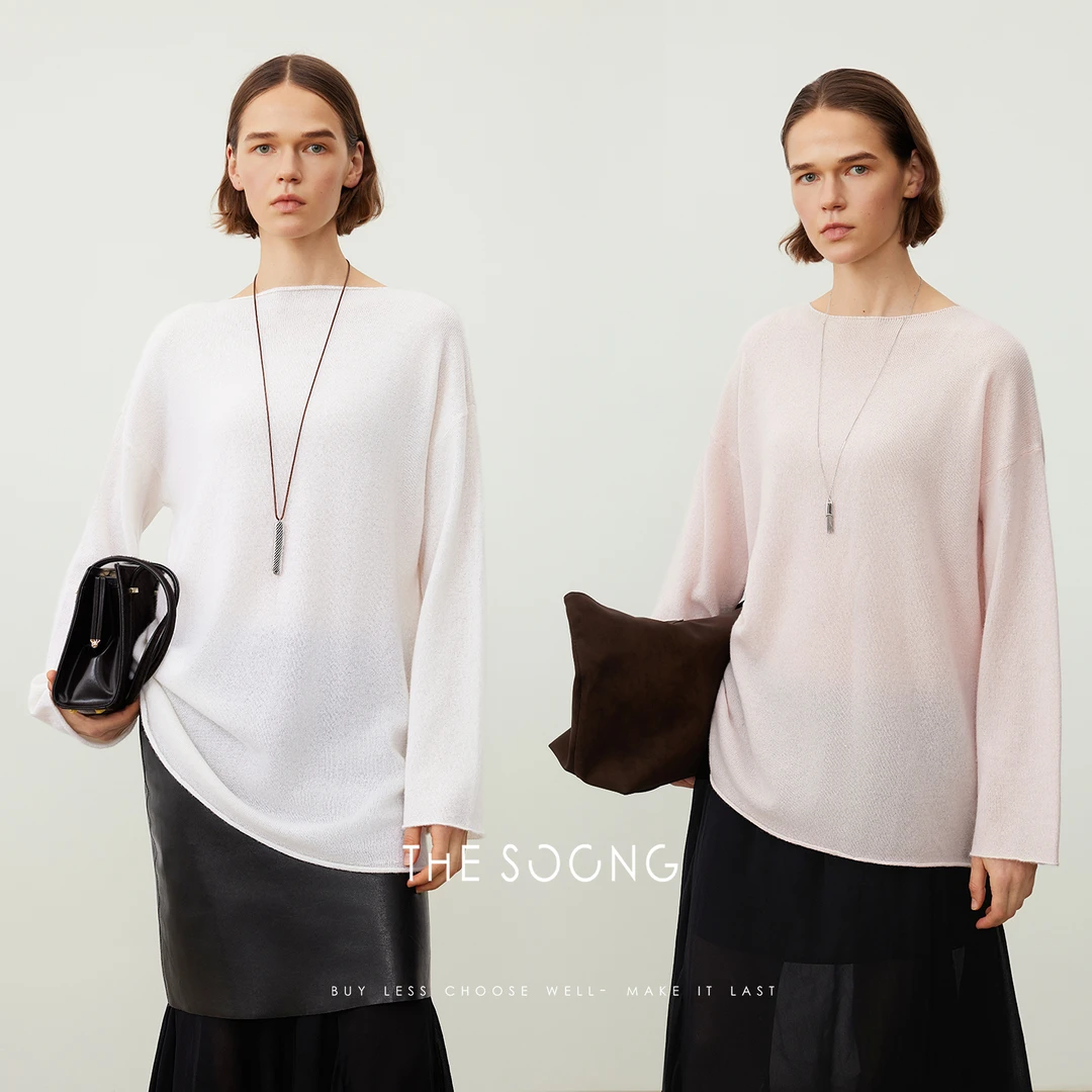 THESOONG|226g100纯羊绒打底衫女内搭超细薄款宽松慵懒HWMY7585