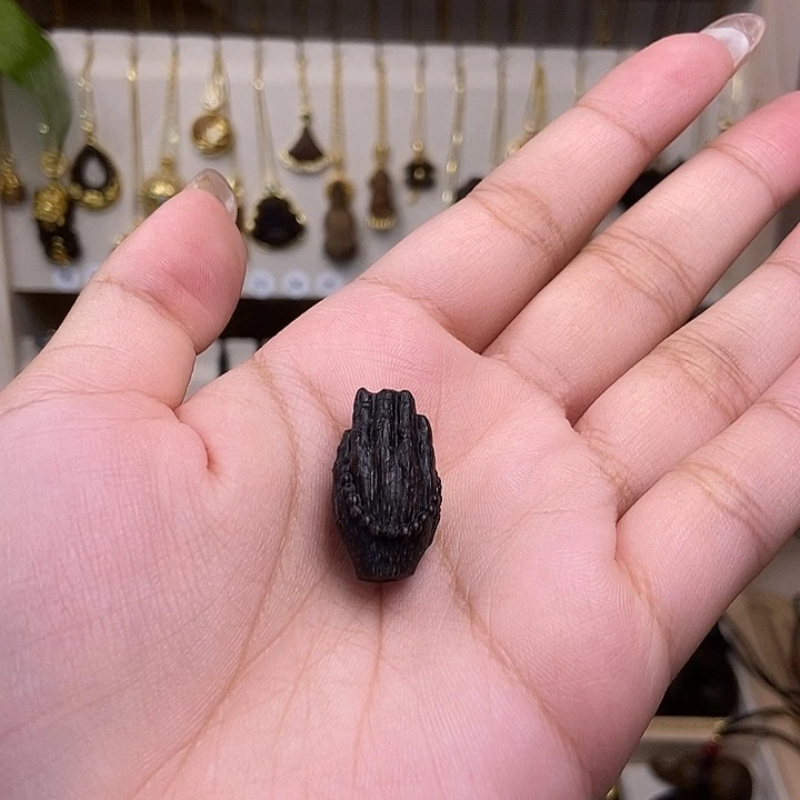 木质吊坠925银莲花挂件