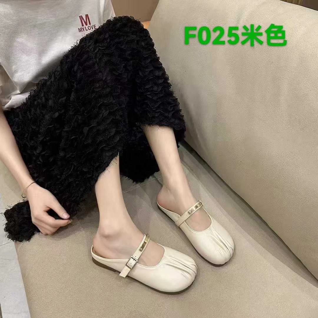 F025公主风包头千金风包头拖韩版凉鞋失序混搭风