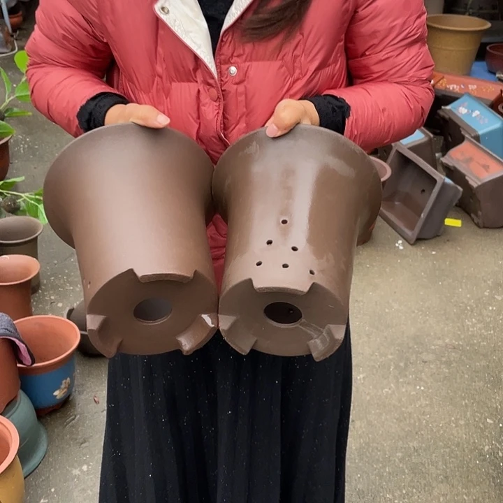 素面兰花盆18+18花盆紫砂花盆