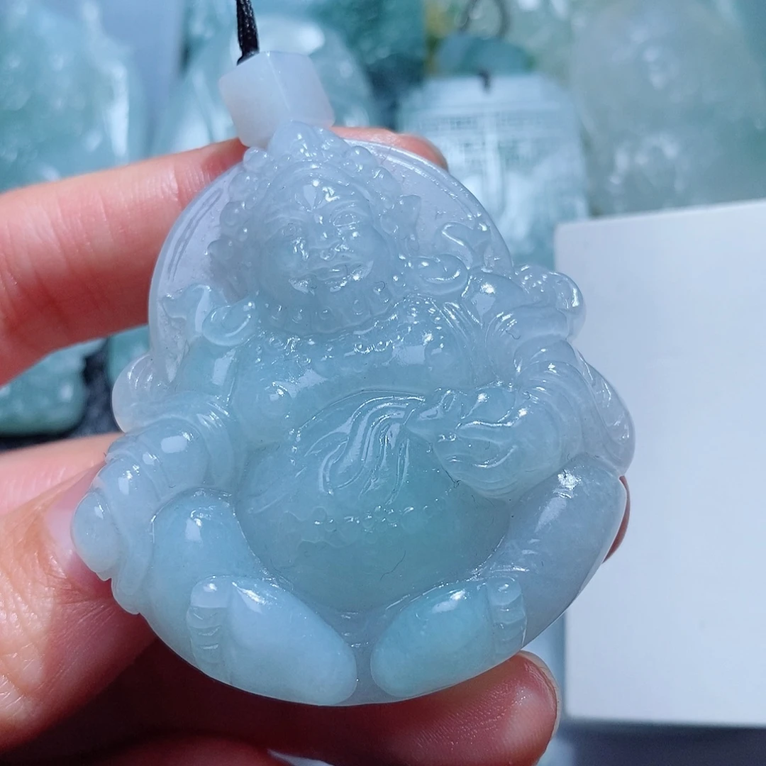 定制翡翠未镶嵌毛货付款后确认抛光