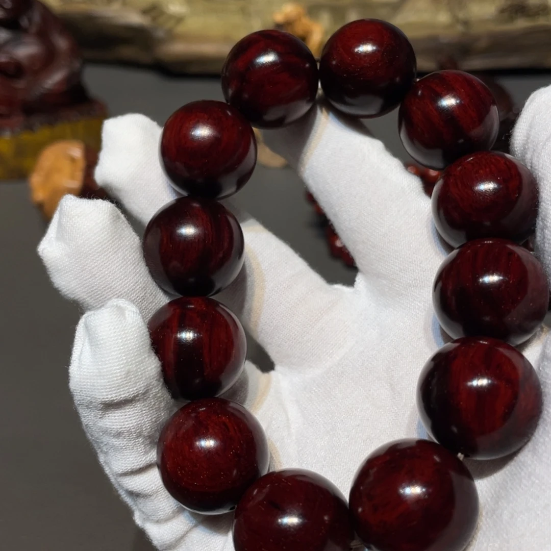 得***轩檀香紫檀（小叶紫檀）2.0手串工艺品