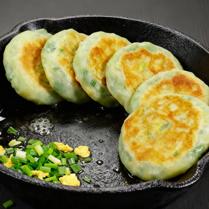 【即煎即食】韭菜鸡蛋馅饼速食纸皮多馅蒸饺批发韭菜盒子金黄焦脆ST