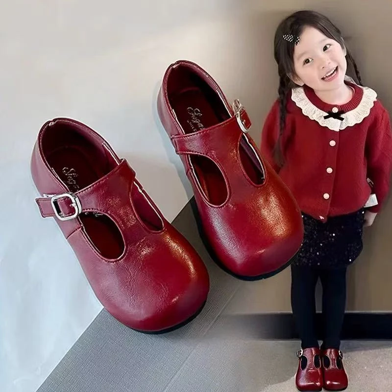 女童皮鞋2025年早秋新款儿童鞋子女宝宝豆豆鞋秋季黑色演出鞋单鞋