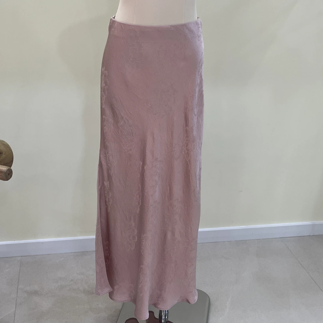 夏季女装通勤自然腰百搭半身裙醋酸提花半裙1152