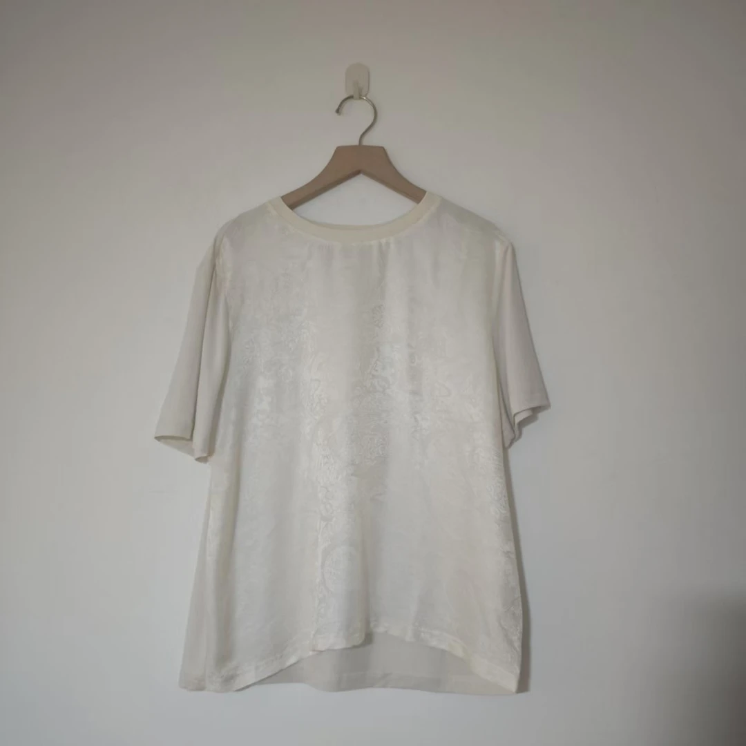 D-3501 提花暗纹舒适圆领打底T恤