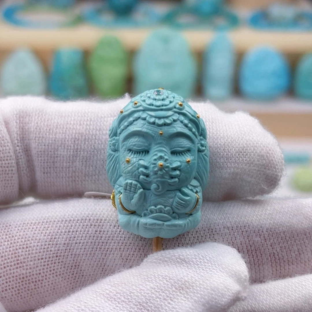 未镶嵌绿松石珠宝奇石17mm