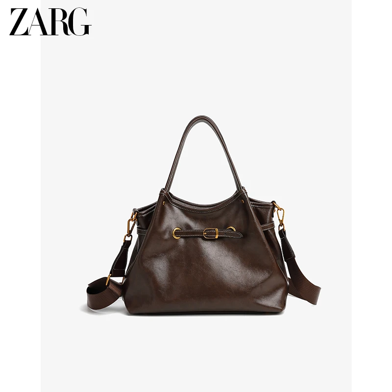 【Marry玛丽甄选】ZARG复古咖啡大容量手提斜挎包-60250