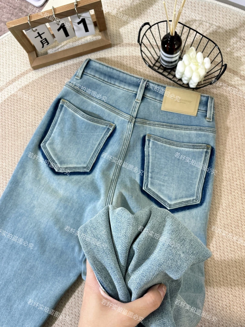 M正品（八面微弹）窄版直筒裤遮肉显瘦百搭