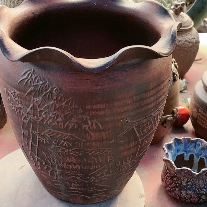 紫砂花盆瑕疵25.27花盆